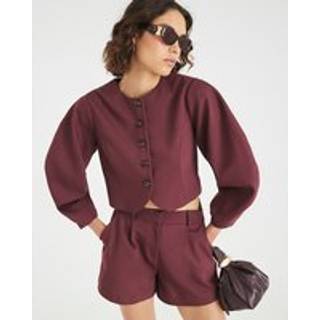 River Island River Island Puff Sleeve Collarless Tailored Blazer