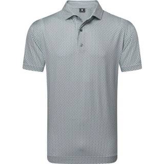 FootJoy Houndstooth Geo Lisle Herre Poloshirt - Grey - Str. XXL