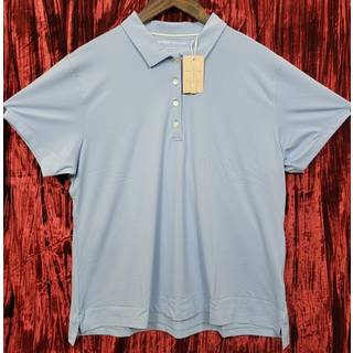 Peter Millar Dame Short Sleeve Button Polo Cottage Blue L