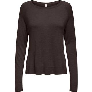 Only - Onlvienna Ls O-Neck Knt - 4838284 Chocolate Torte Melange