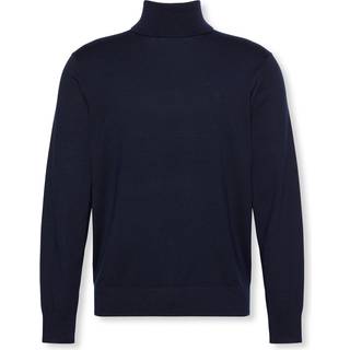 Merino Wool Turtle Neck Jumper - Blue - L