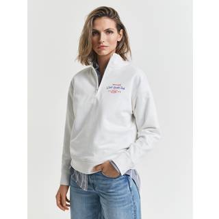 GANT Dame Sweatshirt med halv lynlås og grafik (M)