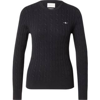 GANT Dame Crewneck sweater af strækbomuld med kabelstrik (XS)