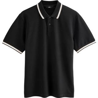 Next Black Ottoman Regular Fit Short Sleeve Tipped Polo Shirt