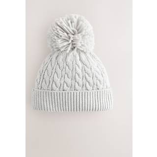 Next Grey Knitted Cable Pom Beanie