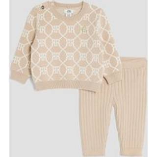 River Island River Island Brown Baby Boys Monogram Knit Jumper Set