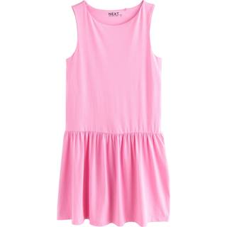 Next Pink Drop Waist Mini Jersey Dress - small