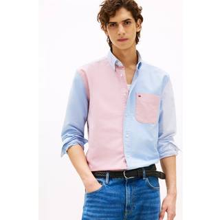 Colour-Blocked Stripe Relaxed Fit Shirt