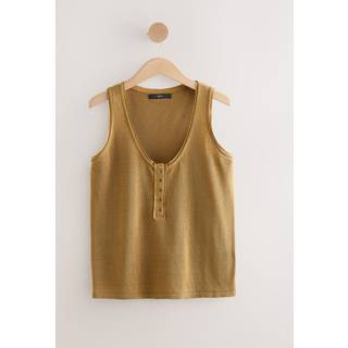 Next Strikket Henley Tanktop med Hør