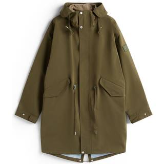 Windproof Logo Patch Hooded Parka