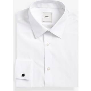 Next White Slim Fit Easy Care Double Cuff Smart Shirt - EU 46 Regular