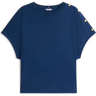 Curve Gold-Tone Button Shoulder T-Shirt