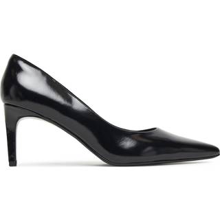 Leather Cushioned Stiletto Pumps - Black - EU 37