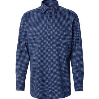 OLYMP Herren Hemd blau gemustert