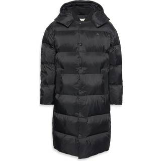 Hooded Nylon Puffer Coat - Black - S