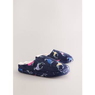 Next Navy Whippet Mule Slippers