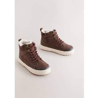 Next Chocolate Brown Wide Fit (G) Warm Lined High Top Boots