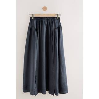 Next Blue Beach Midi Skirt With Ramie