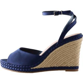 Next Navy Satin Plaited Wedge Heels