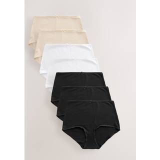 Next Black / Pastel Rose Nude / White Full Brief Cotton Rich Knickers 7 Pack