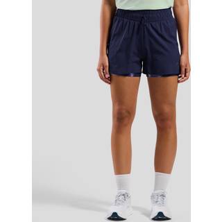Odlo Zeroweight Print 3in 2in1 Running Shorts Women - Dark Blue, Size S - dark_blue