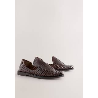 Next Brown Leather Woven Shoes