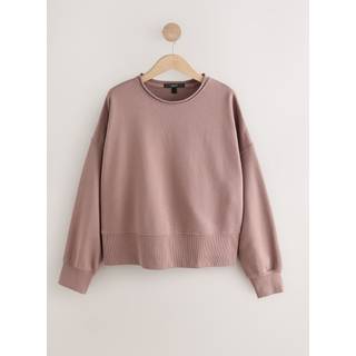 Next Sweatshirt med rund hals og rå kant i vasket bomuld