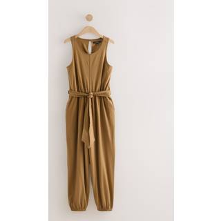 Next Khaki Green Sleeveless Jersey Tie Waist Jumpsuit