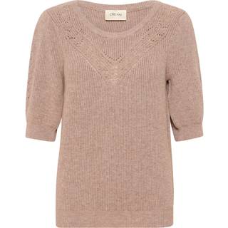 Cream Crdela Short Sleeve Pullover Strik 10613961 Fossil Melange (XXLARGE)