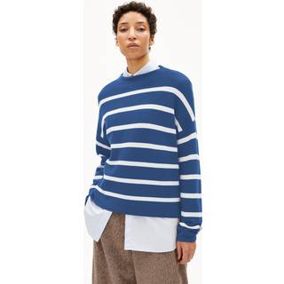 ARMEDANGELS Women's Merinaa Stripes Sweatere Damer størrelse XL farve blå
