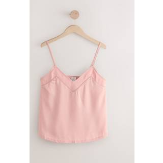 Next Pink Satin Jacquard Cami Pyjama Top