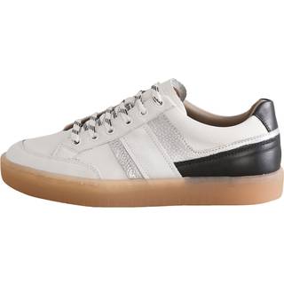 Next Black/White Signature Premium Leather Chunky Side Stripe Lace Up Trainers