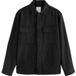 Next Black Twin Pocket Shacket Overshirt with Wool