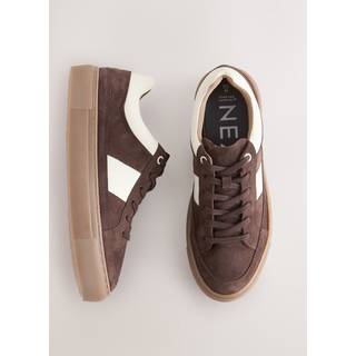 Next Forever Comfort Chunky lædersneakers med sidestriber og snørebånd
