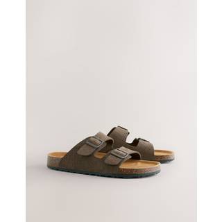 Next Brown Two Buckle Embossed Sandals