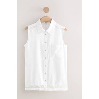 Next White Sleeveless Shirt With Linen - EU 52 (UK 24)