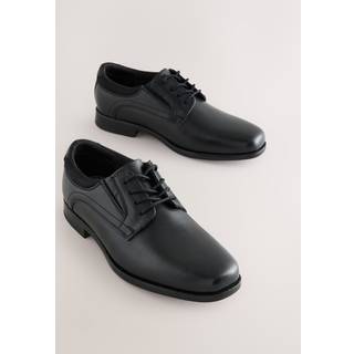 Next Black Leather Lace Up Derby School Shoes - uk4eu37