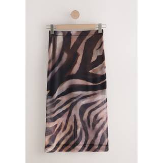 Next Zebra Mesh Midi Pencil Skirt - 34