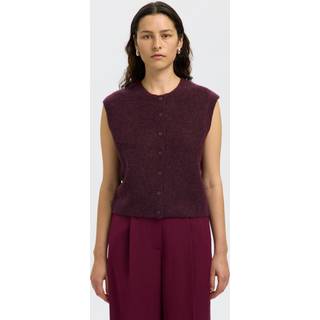 Lulu Button Vest, Fig, XL