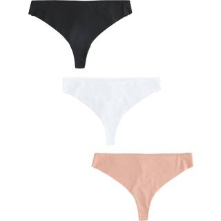 Next Black/White/Praline Nude Thong No VPL Lace Back Briefs 3 Pack