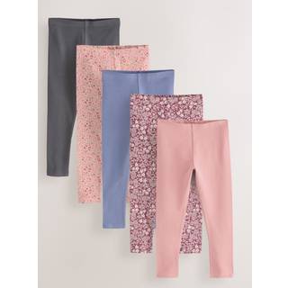 Next Pink and Navy Floral Leggings 5 Pack (3-16yrs)