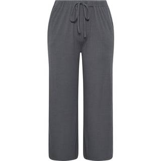 Yours Curve Yours Curve Grey Wide Leg Ribbed Pull On Trousers