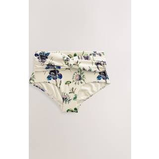 Next Kew Collection White/Blue Floral Print Midi Waist Bikini Bottoms