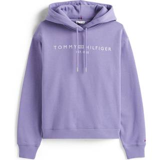 Tommy Hilfiger Tommy Hilfiger Purple Logo Embroidery Drawstring Hoodie