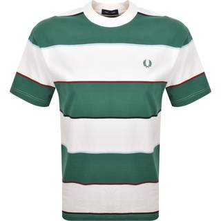 Fred Perry Striped T Shirt Snow White