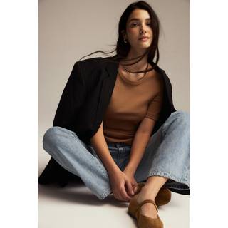 Gina Tricot-Basic classic top-t-shirts-Beige-XL-Dame