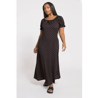 Yours Curve Yours Curve Black Textured Milkmaid Dress - 48