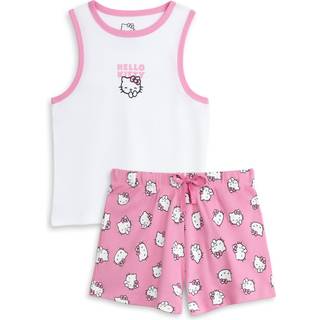 Vanilla Underground Vanilla Underground Pink Hello Kitty Womens Pink Character Vest and Shorts Pyjama Set