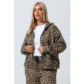 Yours Curve Yours Curve Limited Zip Leopard Printed Sweatshirt