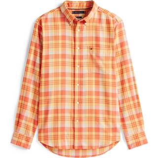 Soft Touch Blend Check Skjorte, Brilliant Orange/Check, XL